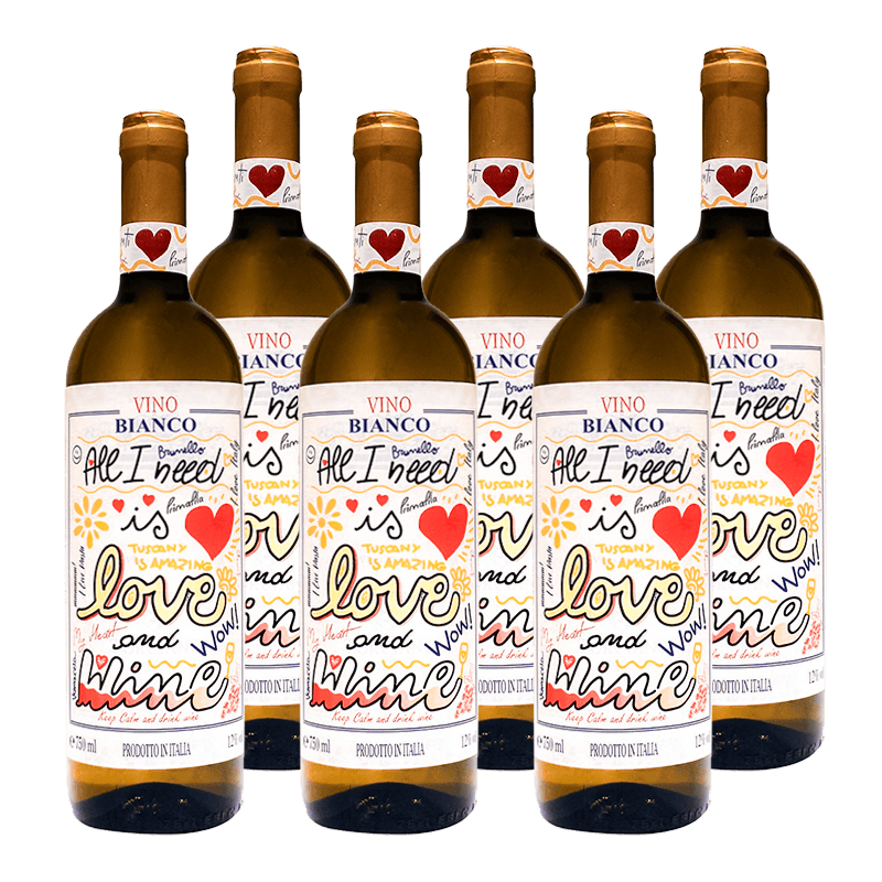 6 Bottles of White Wine from Italy Love