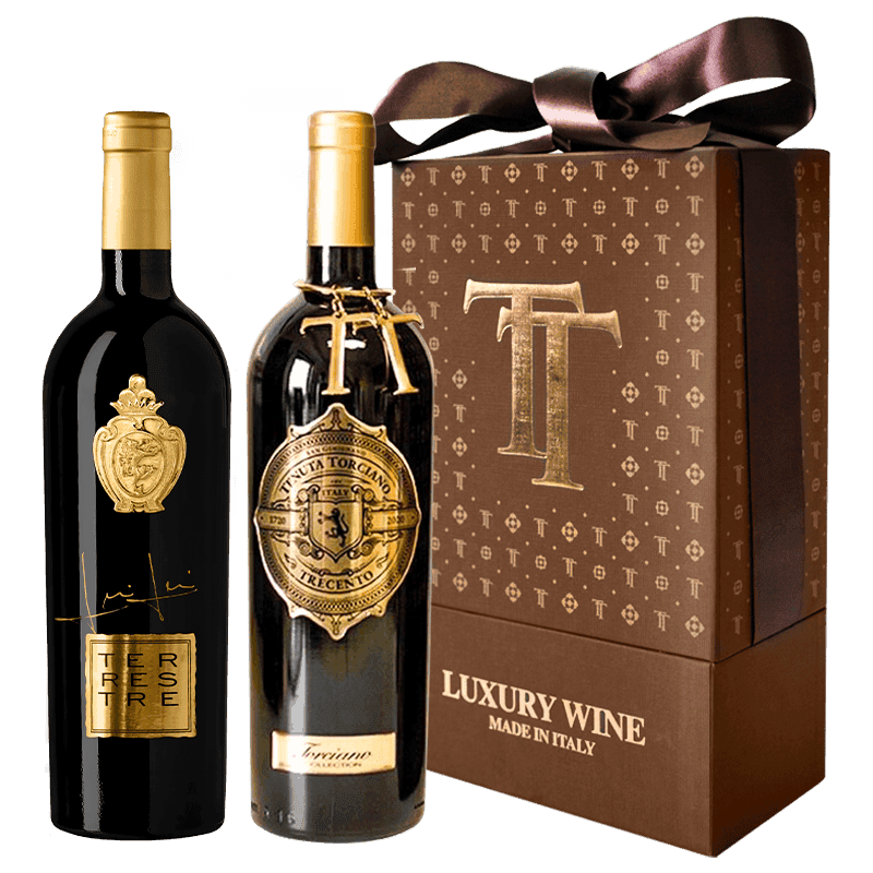 2011 Trecento - 2018 Terrestre Torciano  Superior Bottles Tuscan Blends - included Cardboard Gift Box