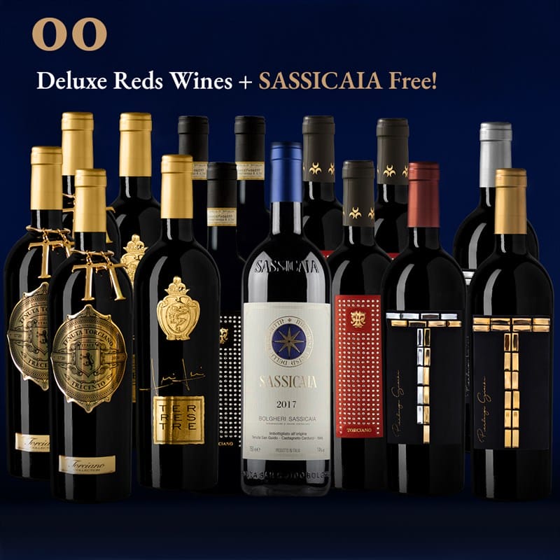 Deluxe Red Wines + 2019 Sassicaia Free!