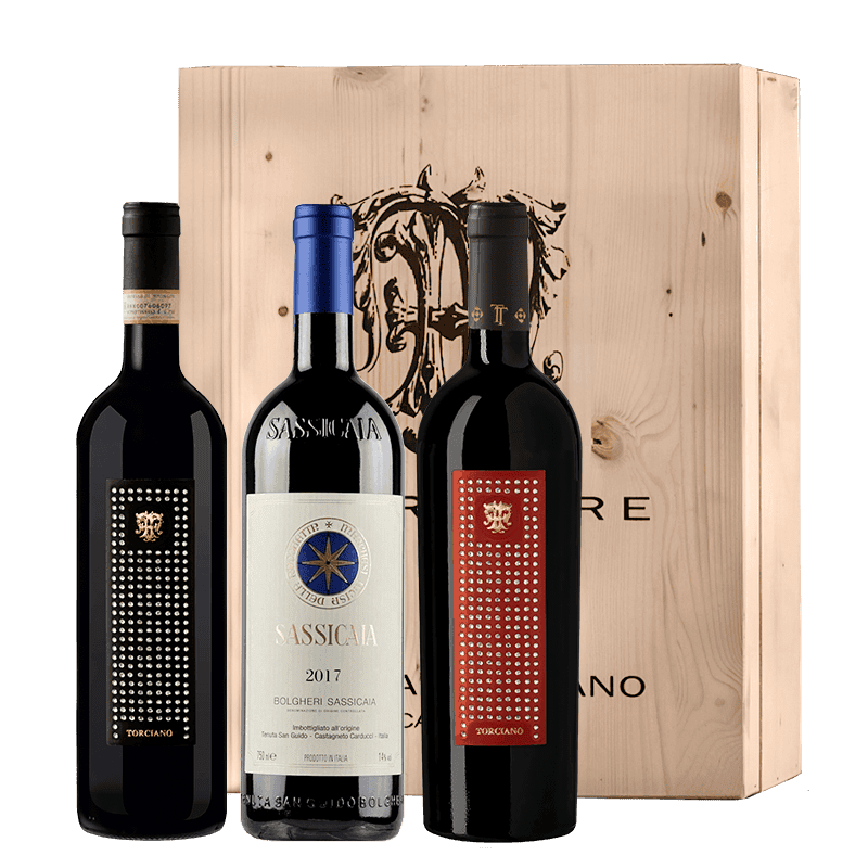 "The Big Three" Sassicaia 2019, Bolgheri Gioiello 2020, Brunello Gioiello 2017