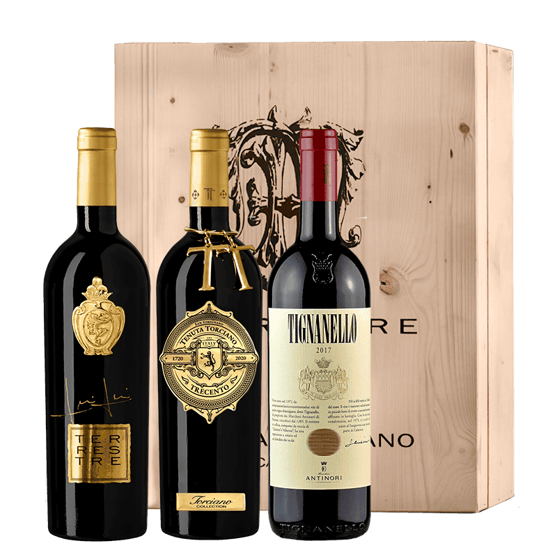 2019  Tignanello , 2011 Trecento , 2018 Terrestre Tuscan Blends Including wooden case