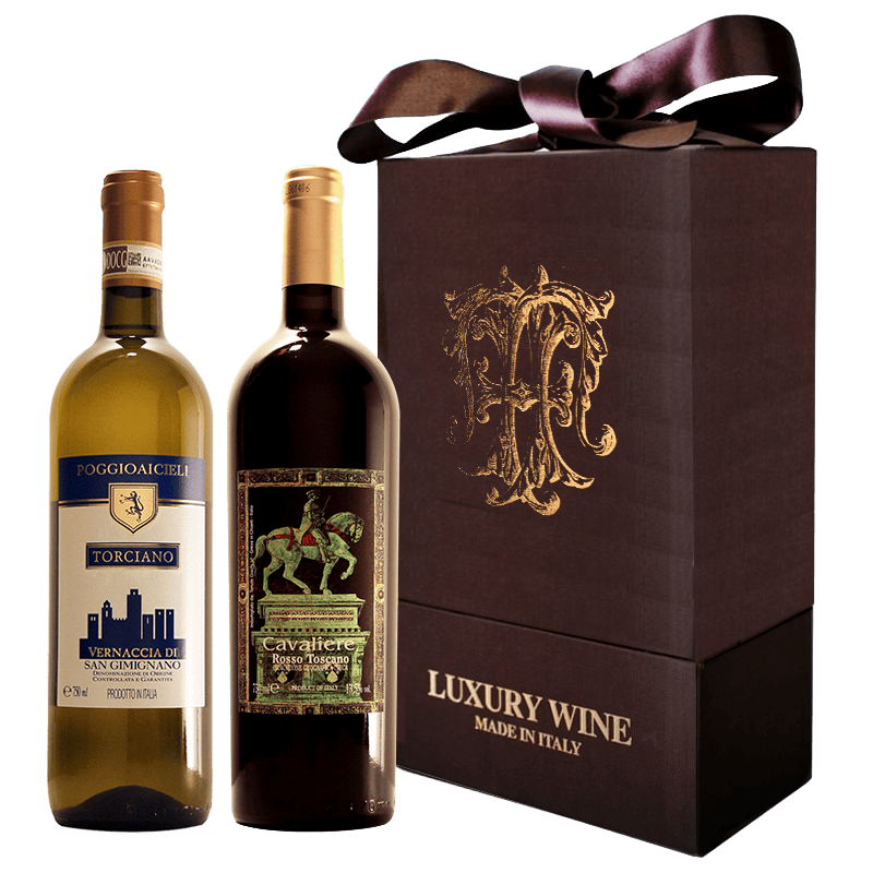 Tenuta Torciano  Red and White Cavaliere & Vernaccia Wine Pack  Including cardboard gift box